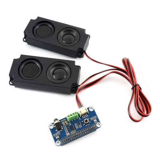 Waveshare WM8960 Hi-Fi Audio HAT 連雙喇叭套裝，支援 Raspberry Pi 錄音及播放。