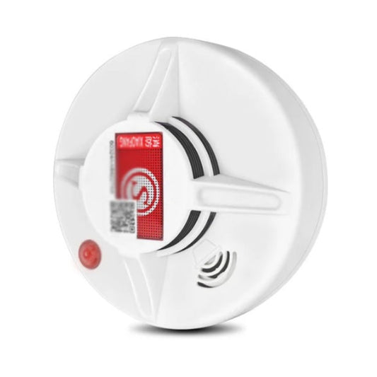 Wireless smoke detector with 360-degree sensing and LED indicator