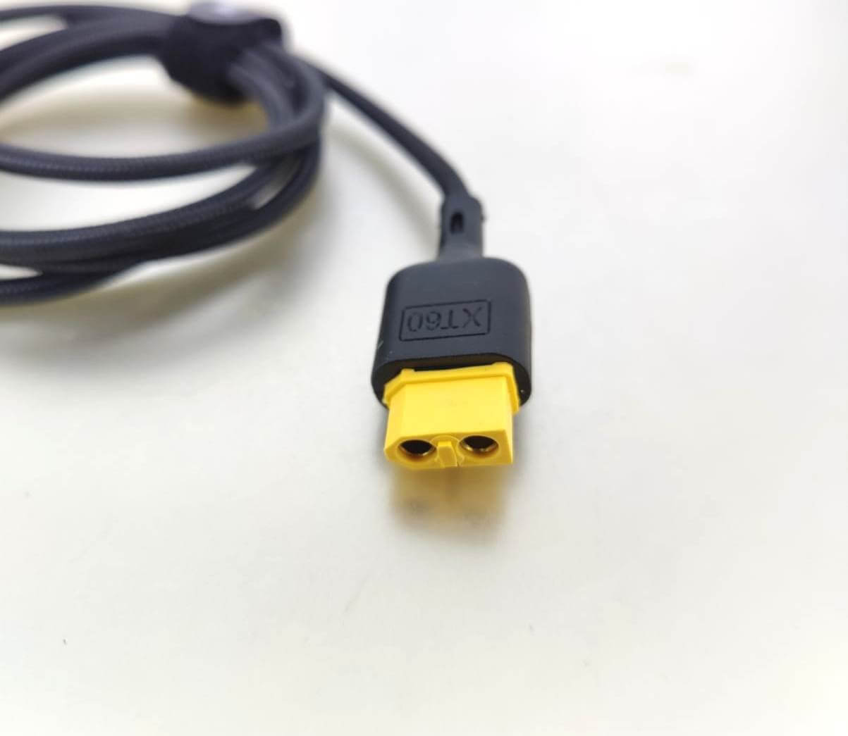 Close-up of USB-C to XT60 (Female) connector highlighting the XT60 plug for charging applications.