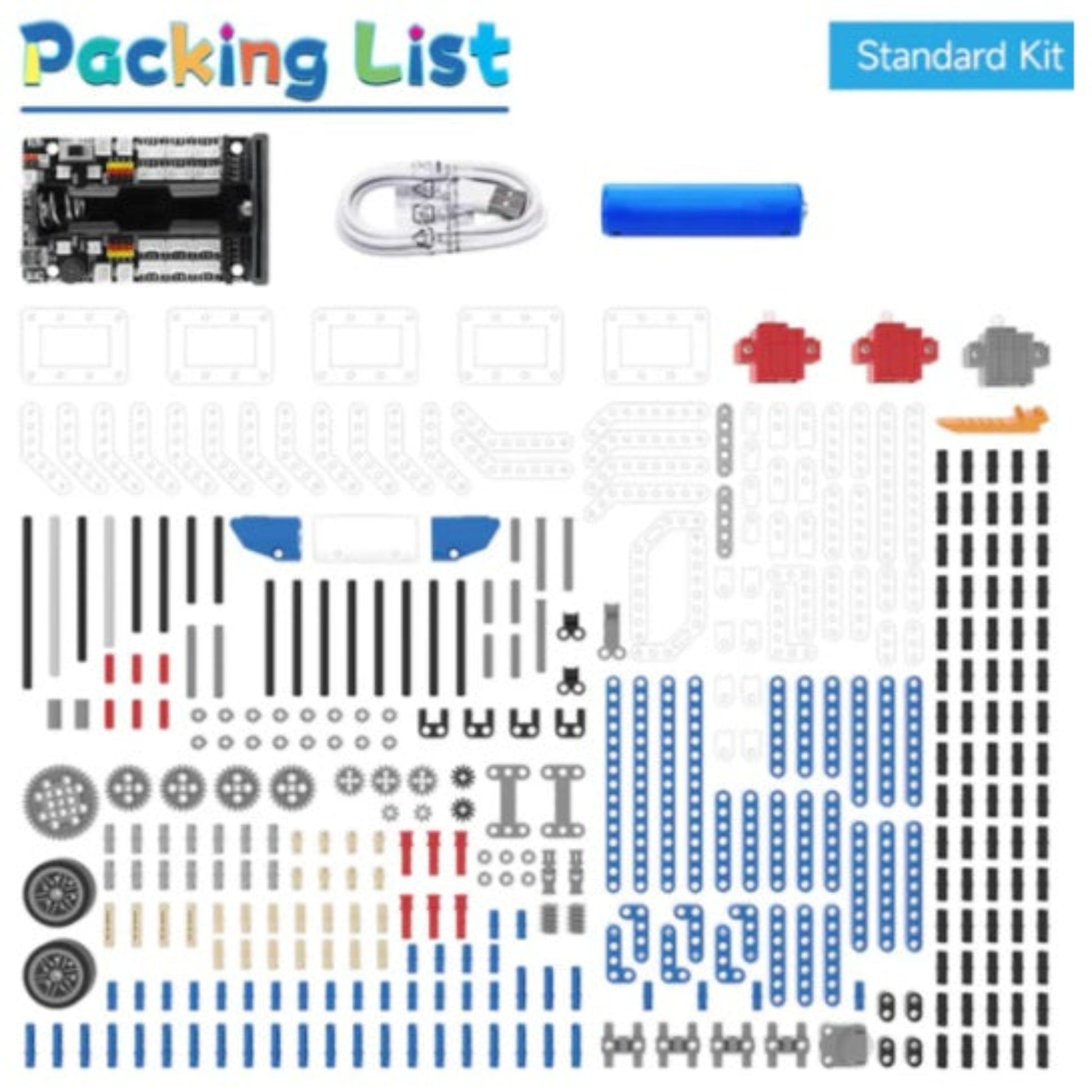 Full packing list and contents of the Yahboom Micro:bit robot basic starter kit for beginners.