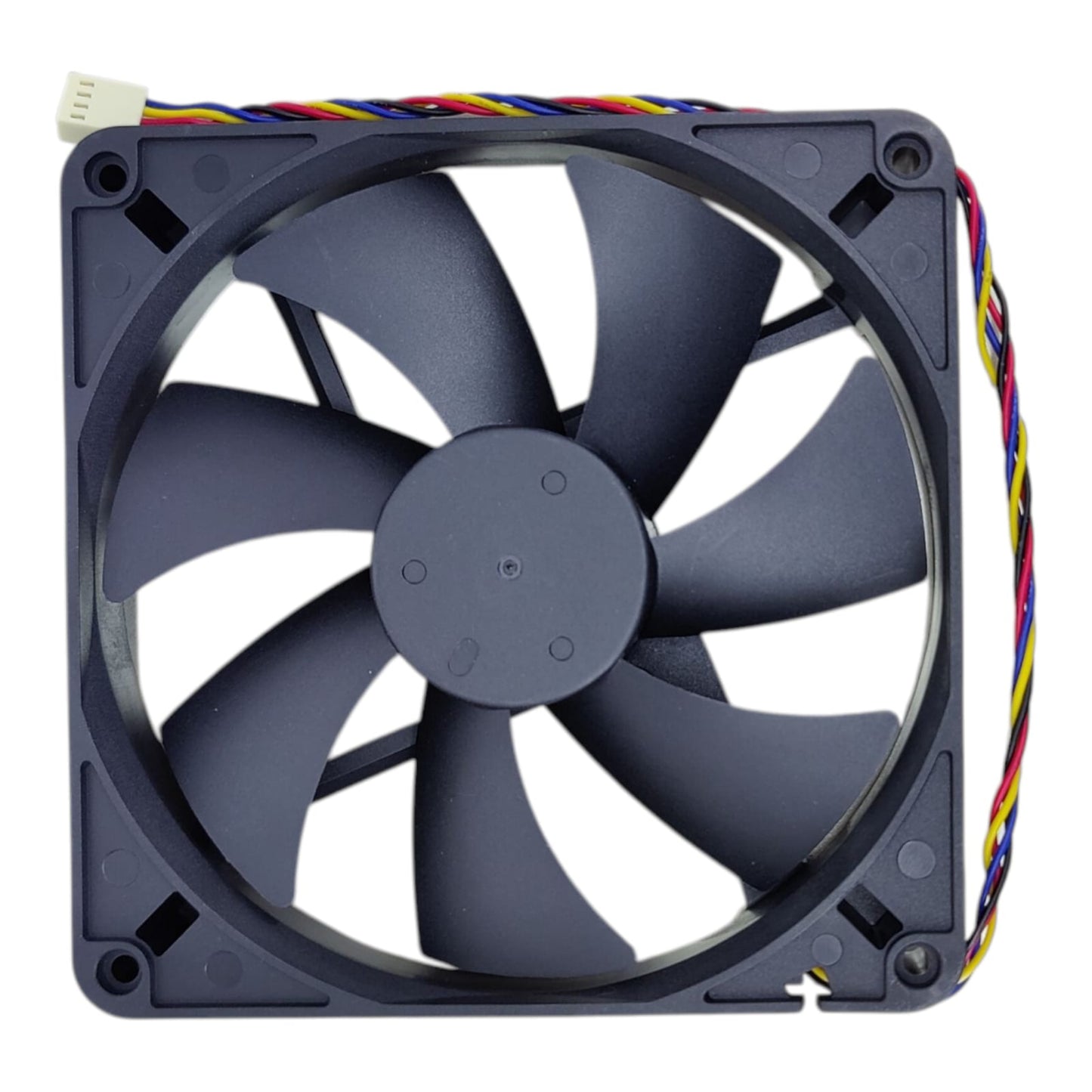 Front view of the Yate Loon D14BH-12 140mm PC cooling fan, showing the 7-blade high-airflow design.