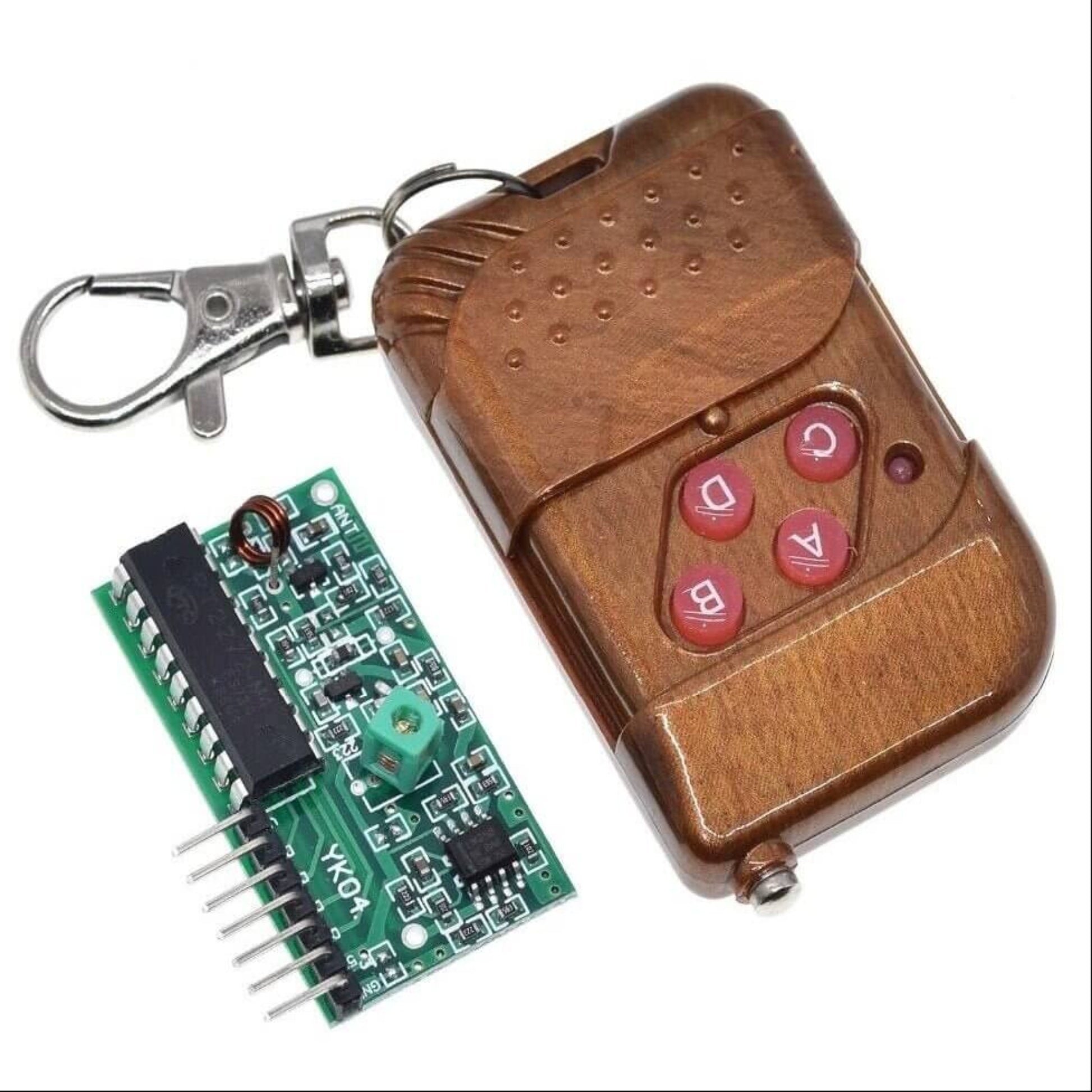2262 2272 M4 Non-Latching 4-channel wireless remote module kit with transmitter and YK04 receiver board.