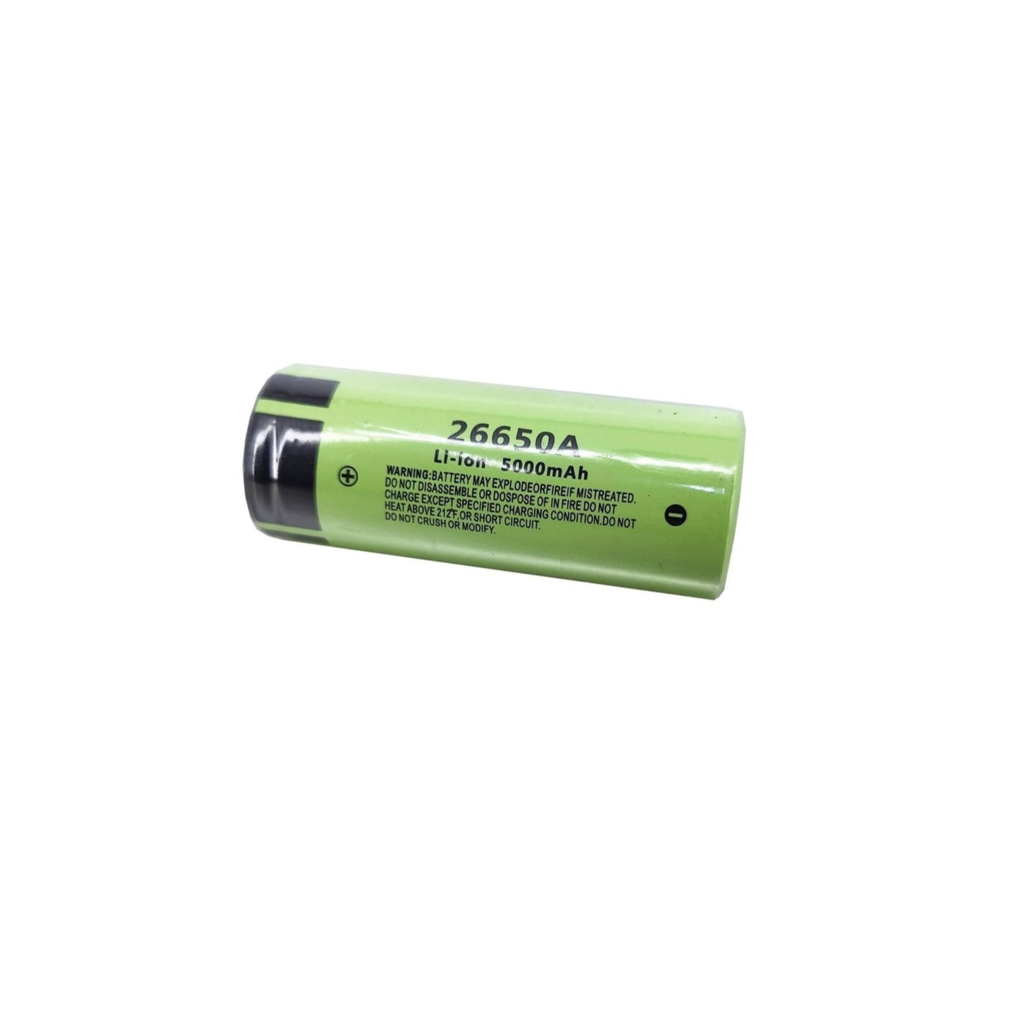 26650A rechargeable Li-ion battery, 5000mAh, 3.7V, suitable for LED flashlights and battery packs.