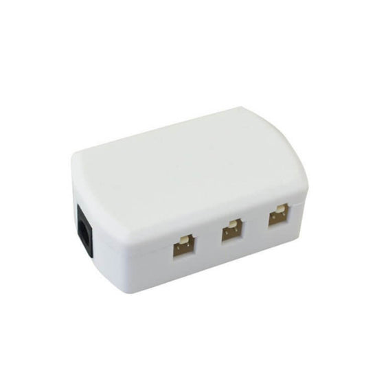 2pin splitter box for LED lights, white connector for under cabinet and furniture lighting, compact and durable design