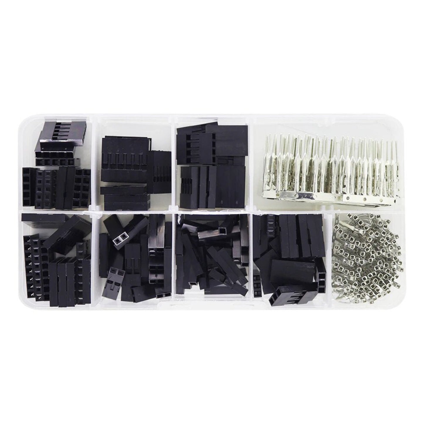 310-piece 2.54mm Dupont jumper wire connector kit in organizer case, featuring various male and female pin connectors.