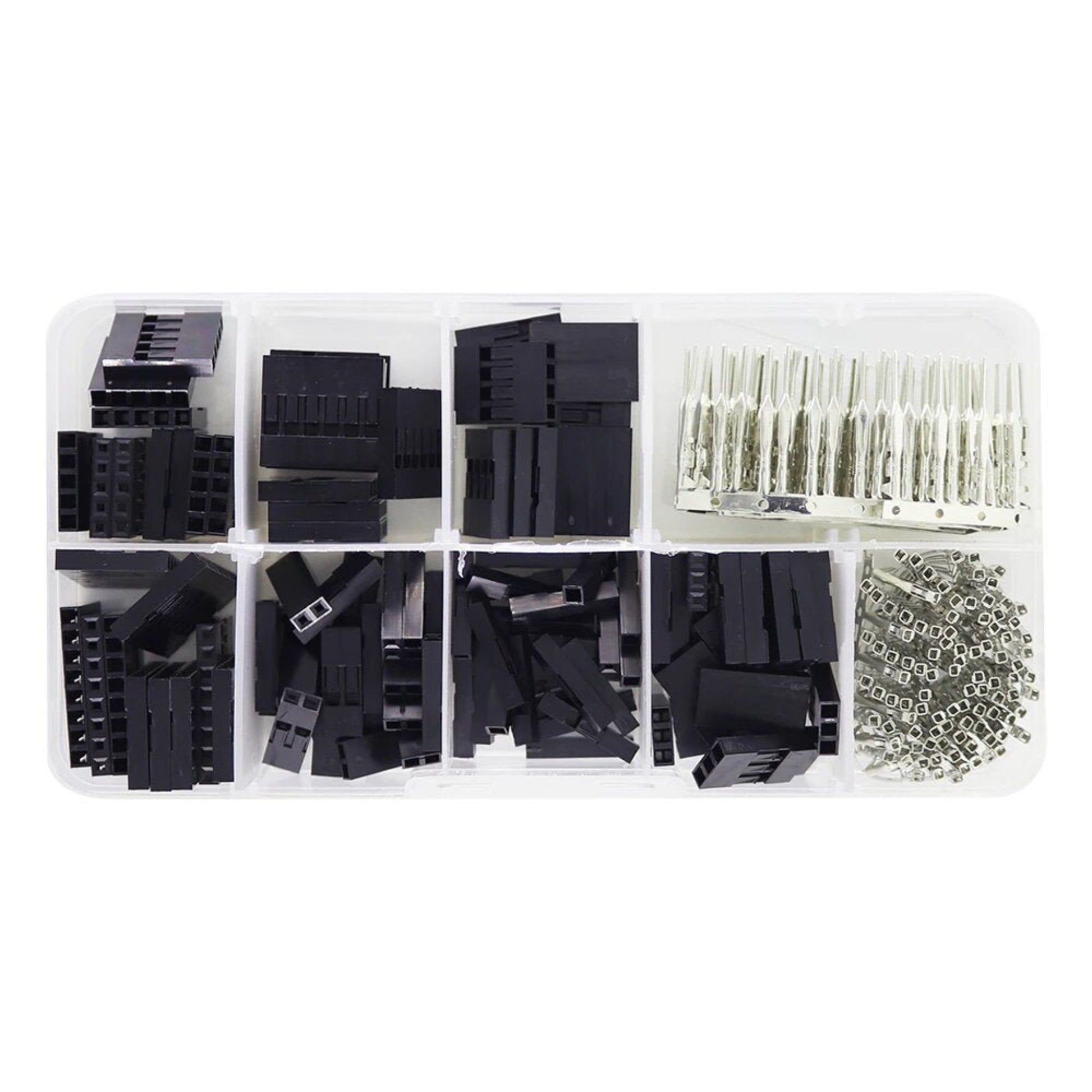 310-piece 2.54mm Dupont jumper wire connector kit in organizer case, featuring various male and female pin connectors.