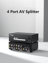 Load image into Gallery viewer, MT-VIKI AV Splitter 1 in 4 out 4 Port Rca Av Splitter
