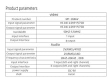 Load image into Gallery viewer, MT-VIKI AV Splitter 1 in 4 out 4 Port Rca Av Splitter
