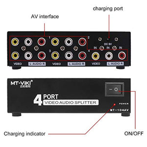 MT-VIKI AV Splitter 1 in 4 out 4 Port Rca Av Splitter