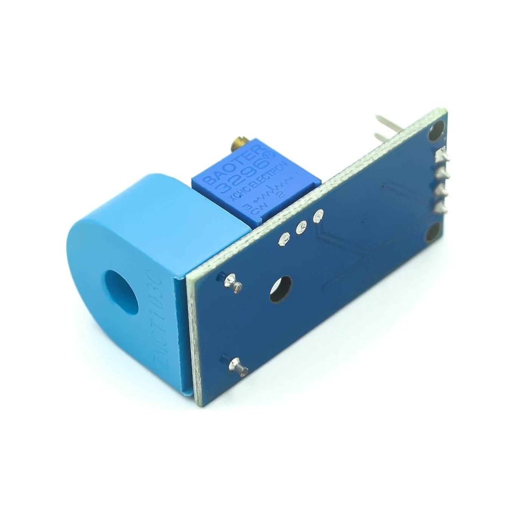 Side view of the 5A AC current sensor module, showing the Current Transformer (CT) and PCB.