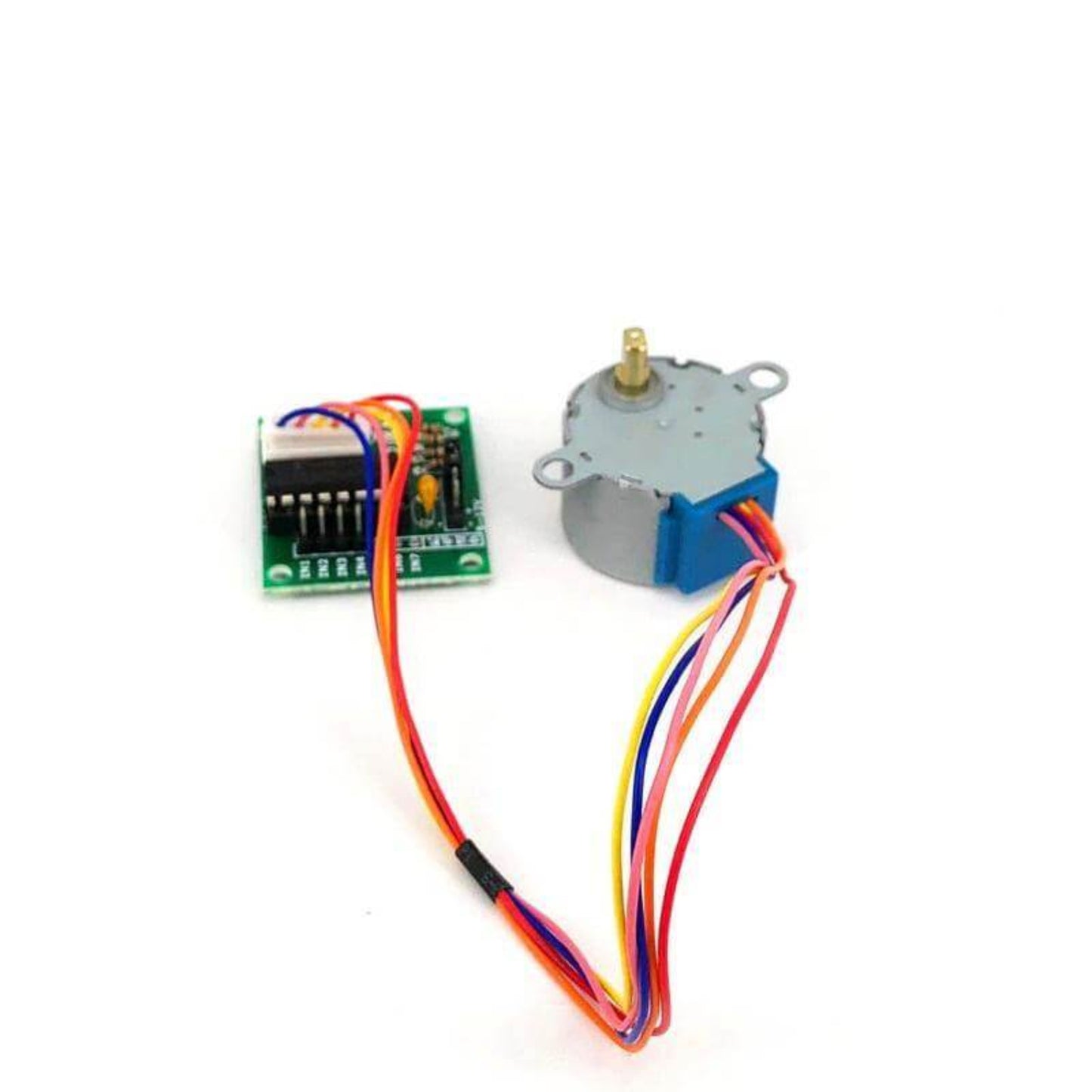 5V geared stepper motor and ULN2003 driver board kit with 5-line 4-phase interface.