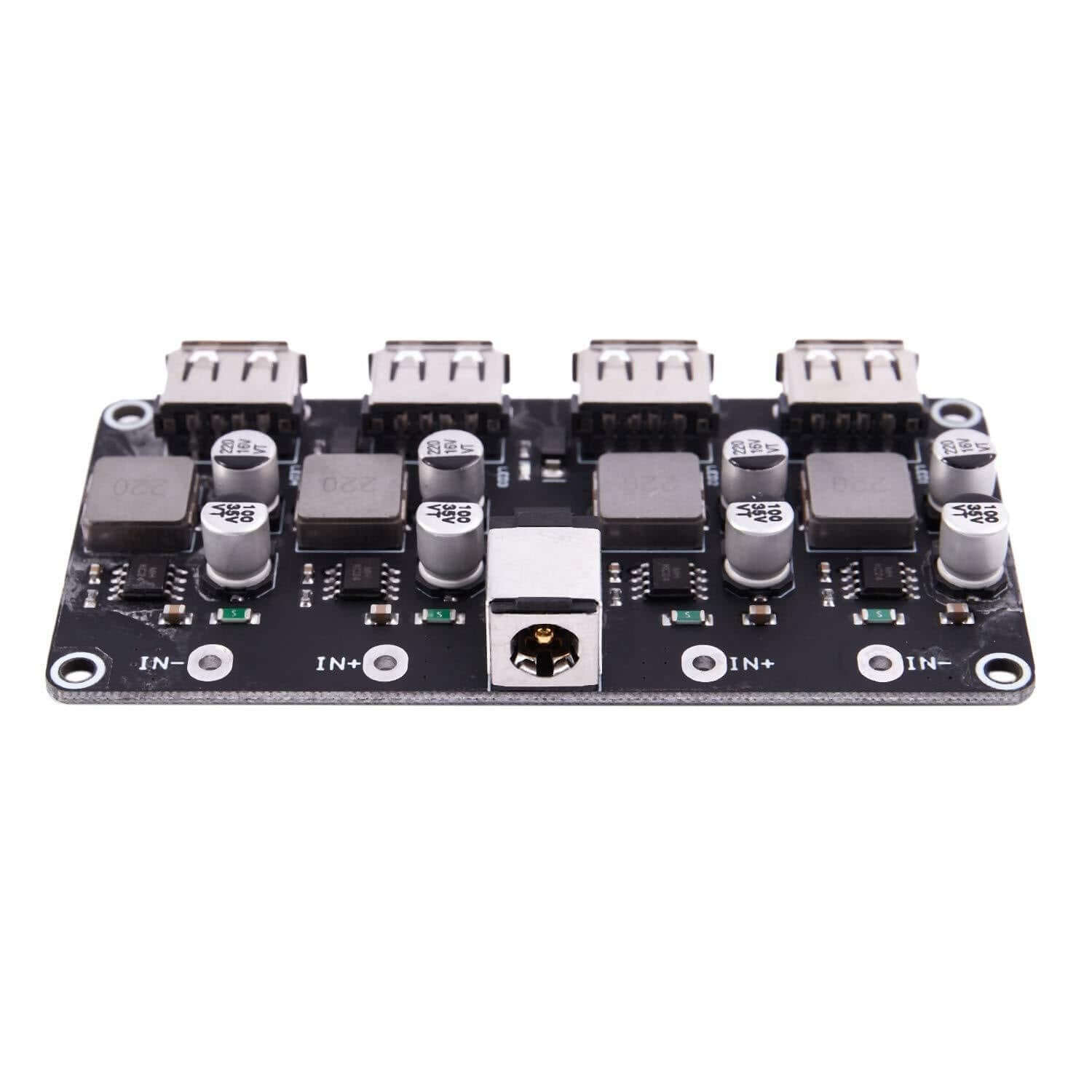 4 Channel USB Qc3.0 Buck Converter Charging Module with adjustable output from 3V to 12V for efficient charging.