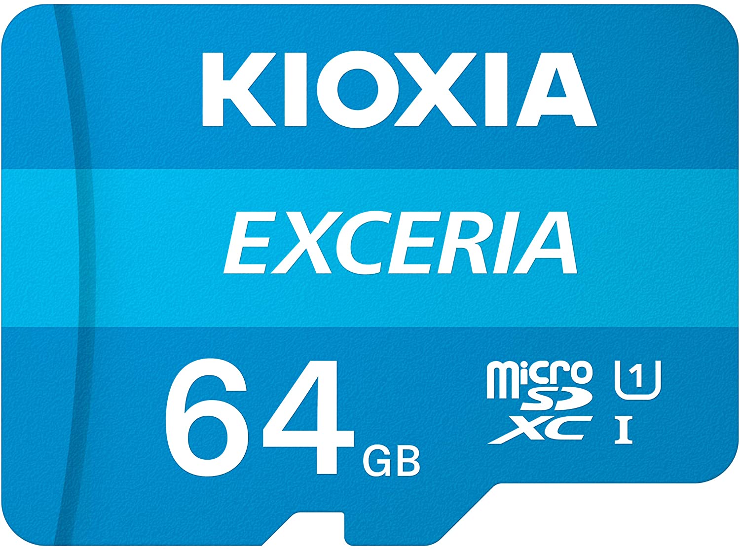 KIOXIA EXCERIA 64GB microSD memory card with high read speed for storage upgrades.