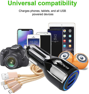 Car Charger-Dual USB Port Charging + 3-in-1 usb Charging Cable - Sun Cheong Computer Company Limited
