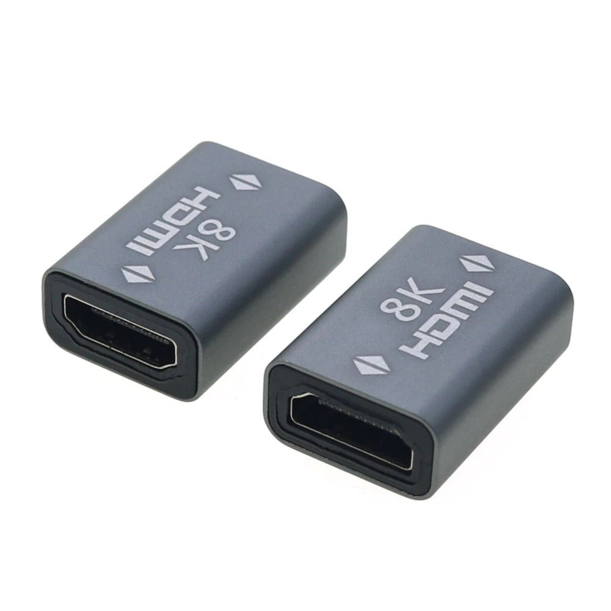 HDMI female to female adapter 8K extender for seamless video transmission with two connectors.