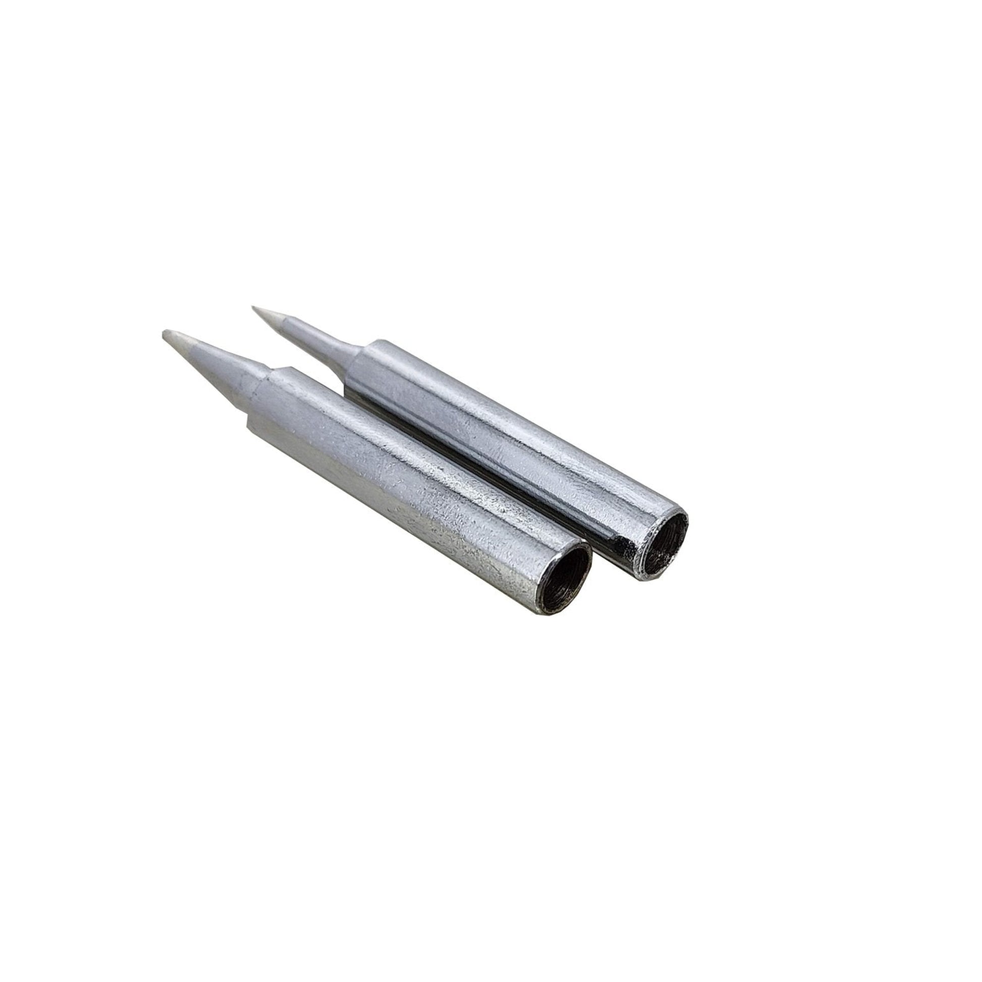 Two lead-free soldering iron tips for 907 model, 5.8mm inner diameter, 53-56mm length, perfect for precise welding.