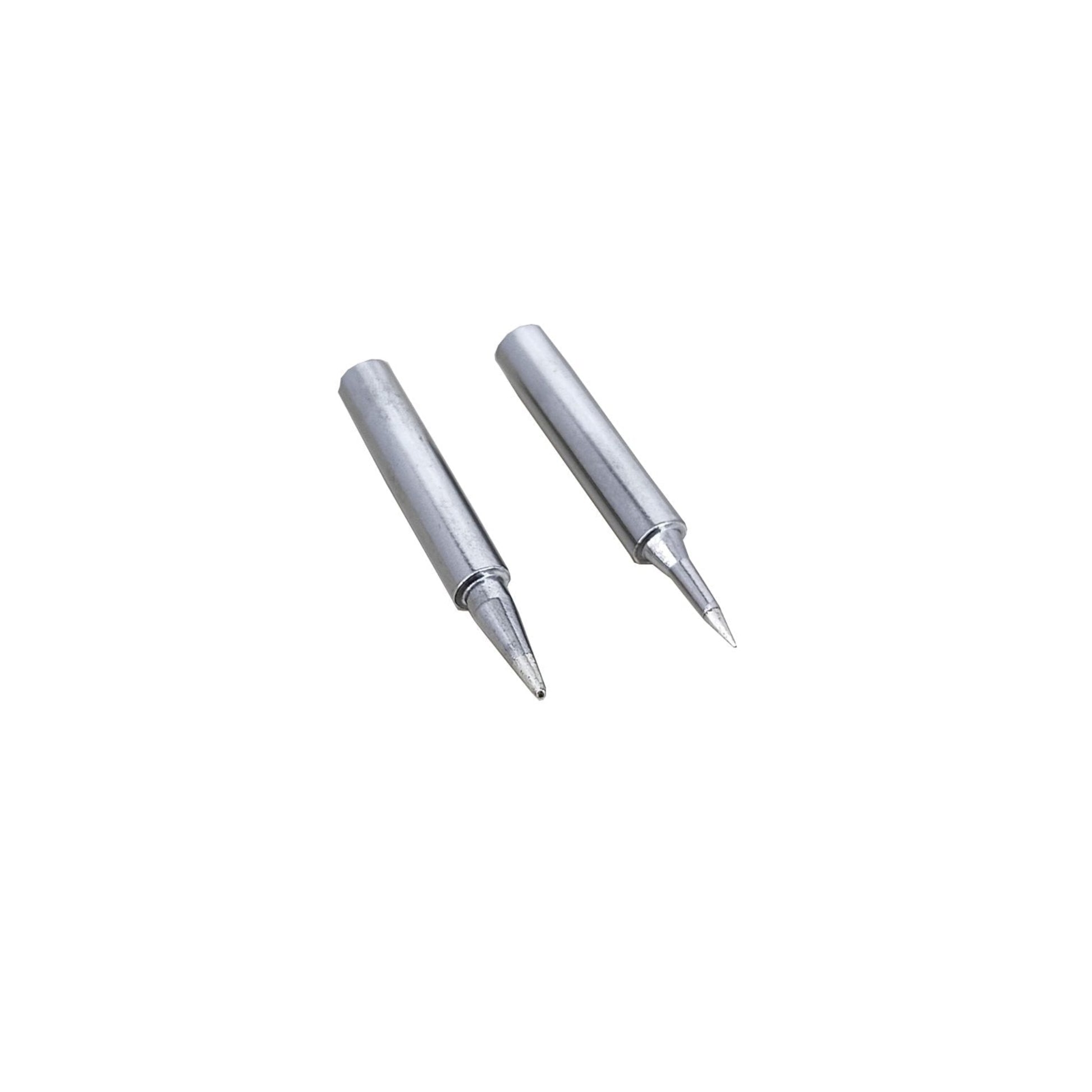 Two soldering iron tips designed for 907 soldering iron, lead-free, 60w, with 5.8mm inner diameter and lengths of 53-56mm.