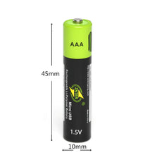 Load image into Gallery viewer, 600mah 2pcs AAA Rechargeable Battery charging by Micro USB Cable
