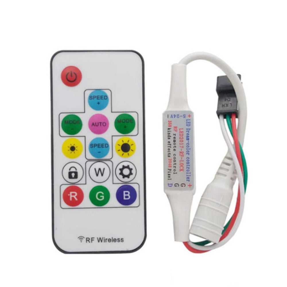 WS2812B RGB Led Strip Light Controller With RF Remote Control