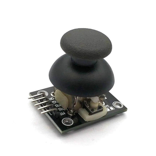 Arduino Joystick Module with dual-axis control, suitable for PS2 applications and analog output signals.