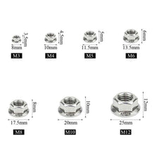 Load image into Gallery viewer, 150PCS Hex Flange Nuts Assortment M3-M12 - Sun Cheong Computer Company Limited
