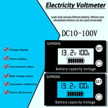 將圖片載入圖庫檢視器 鉛酸鐵鋰電池鋰電池電量表 8-100V 
