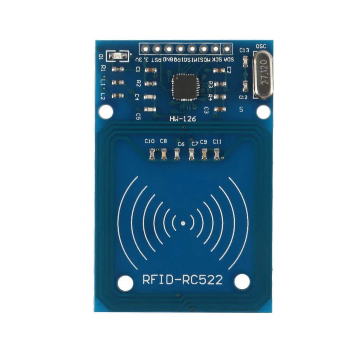 MFRC-522 RC522 RFID module for Arduino, 13.56MHz RF reader and writer for tag access control.