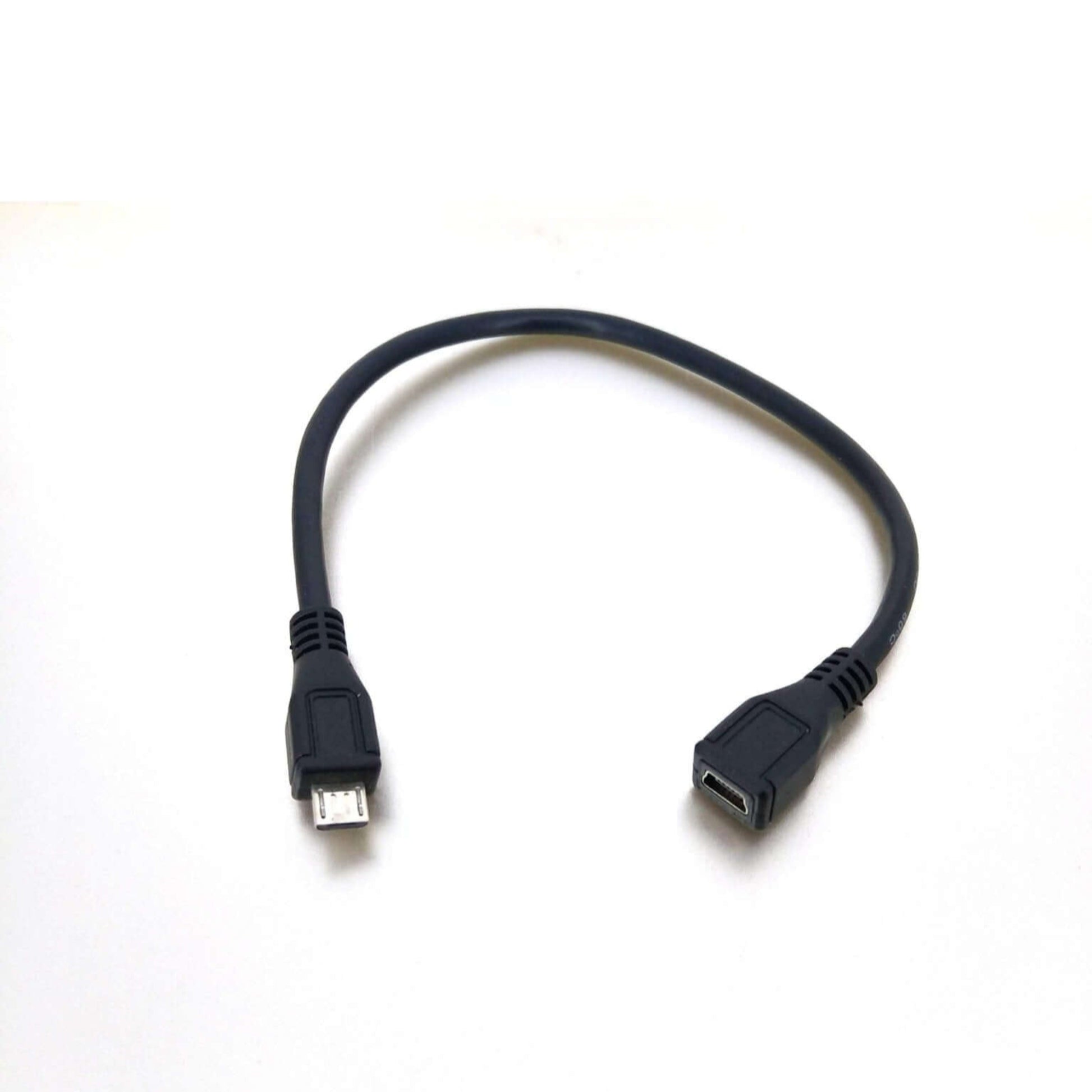 Micro USB male to Mini USB female adapter for charging and data transfer with legacy devices.