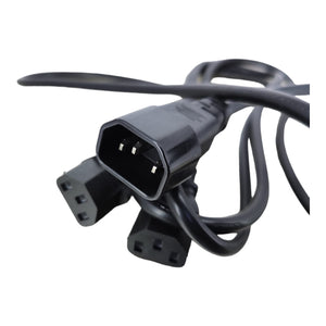 IEC 320 C14 Male to 2 x C13 Female Splitter Power Adapter Cable – 1.8 Meter