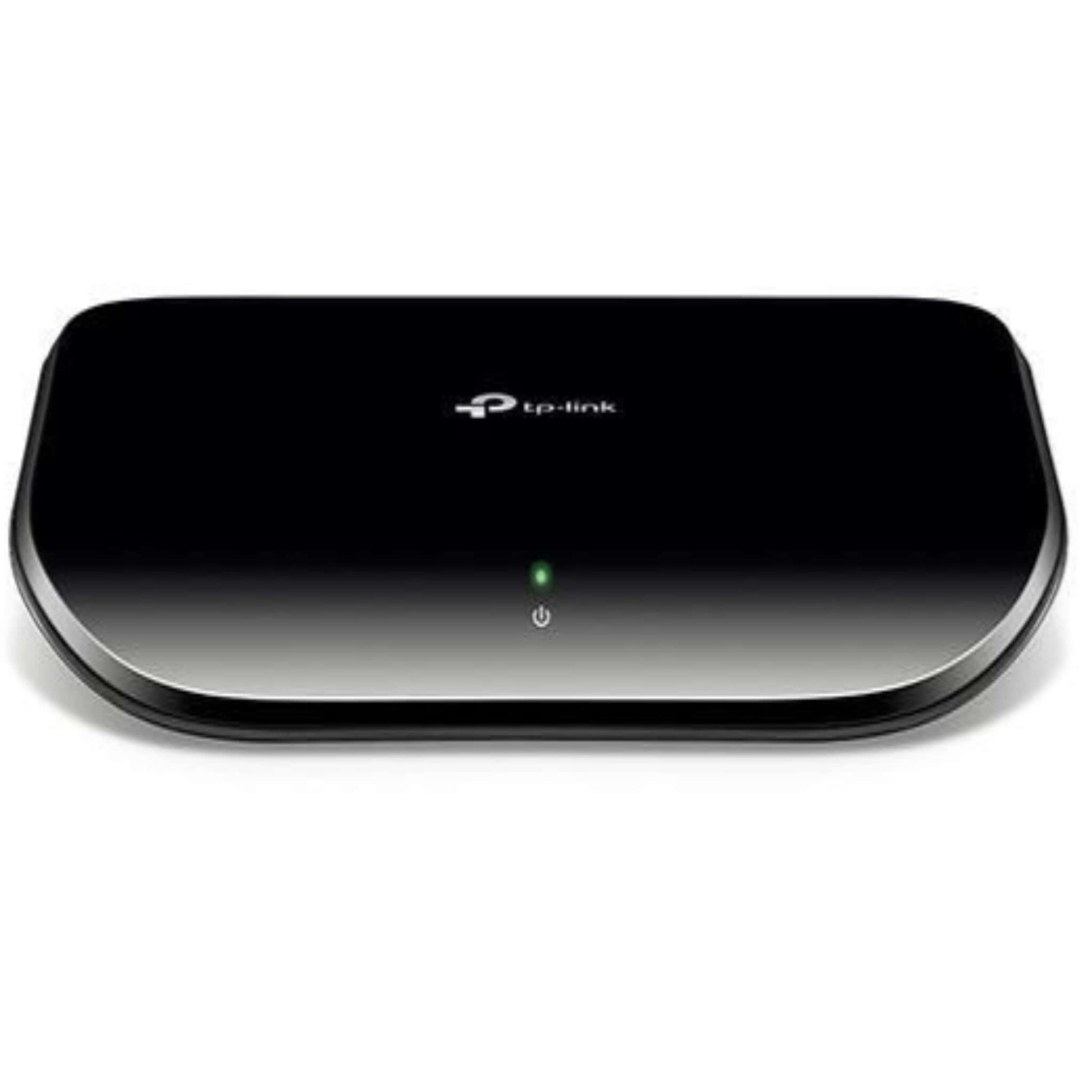 TP-LINK TL-SG1005D 5-Port Gigabit Desktop Switch with power indicator light.