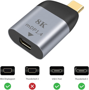 USB-C To Mini Displayport v1.4 8k