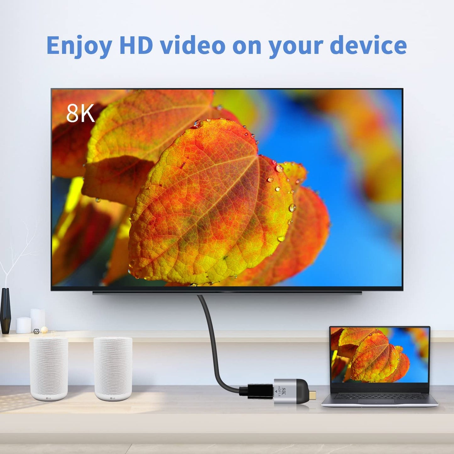 USB-C To Mini Displayport v1.4 8k