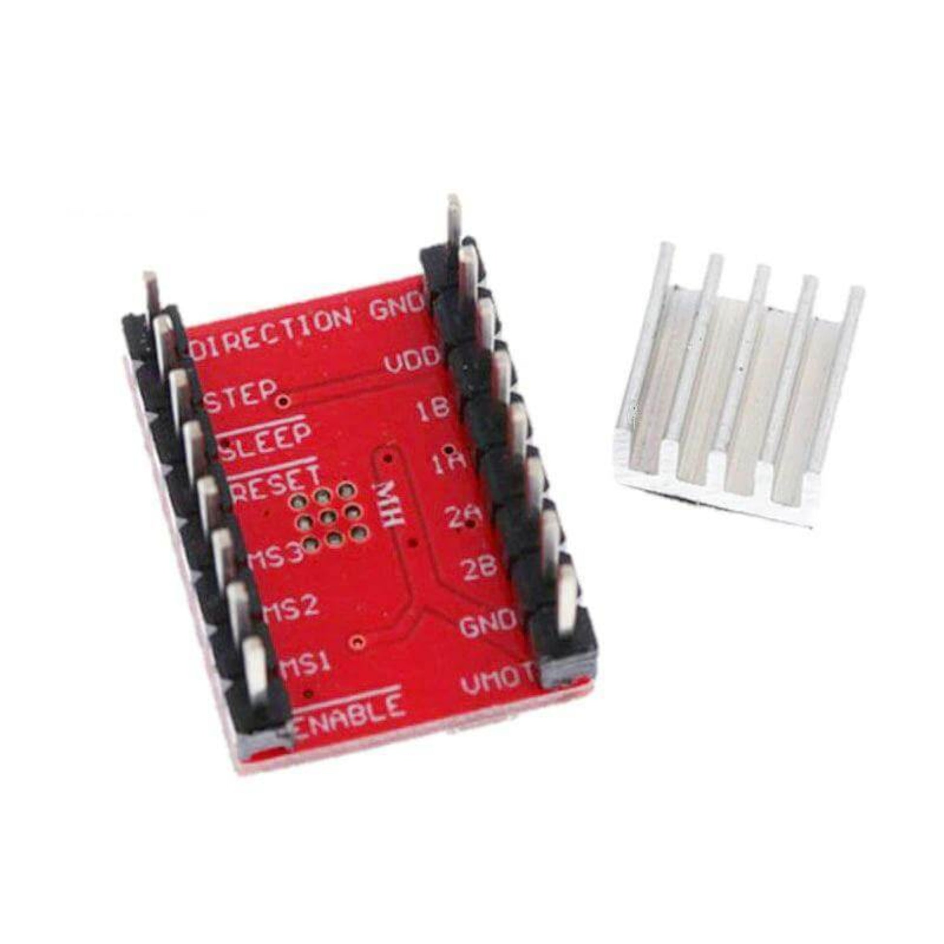 Reprap A4988 stepper driver module with heatsink for Arduino, supports various microstepping modes.