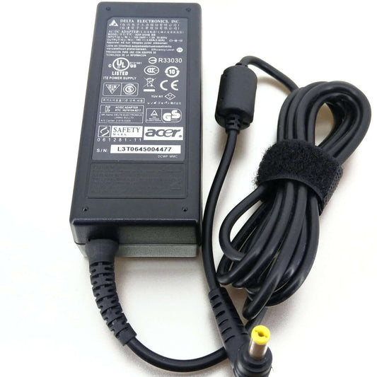 Front view of Acer 65W 19V 3.42A Laptop Charger showing label specs