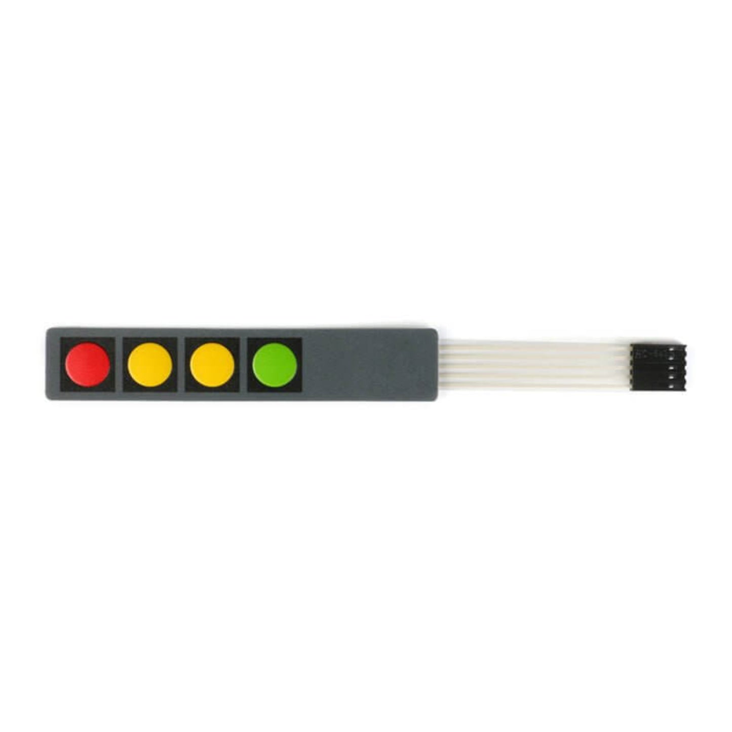 1 2 3 4 key button membrane switch for Arduino with colorful buttons and connector.