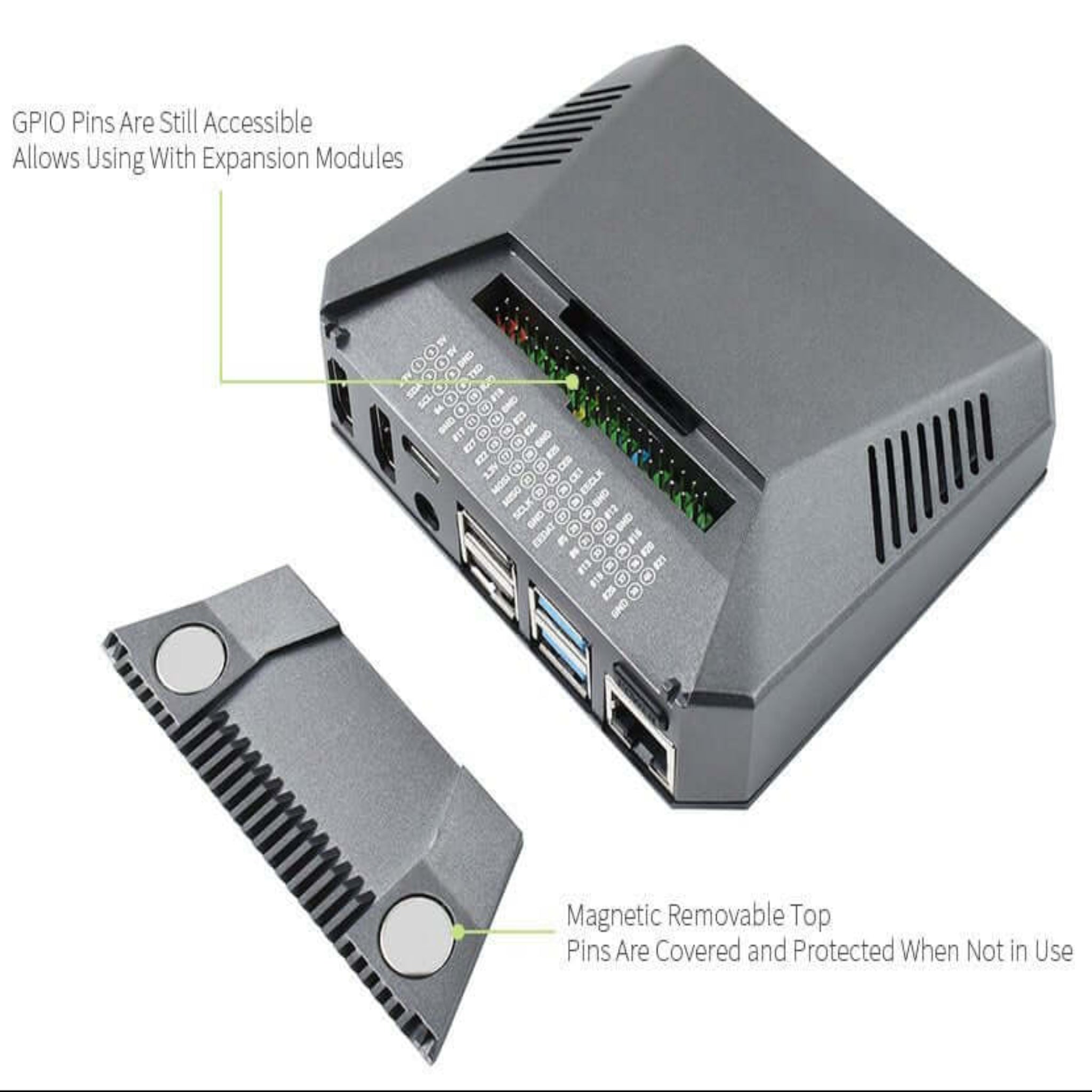 Argon ONE V2 Aluminum Case for Raspberry Pi 4 | Dual HDMI