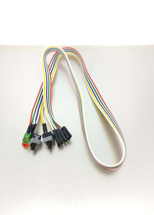 ATX PC power and reset switch cable with LED kit, colorful connectors for computer case.