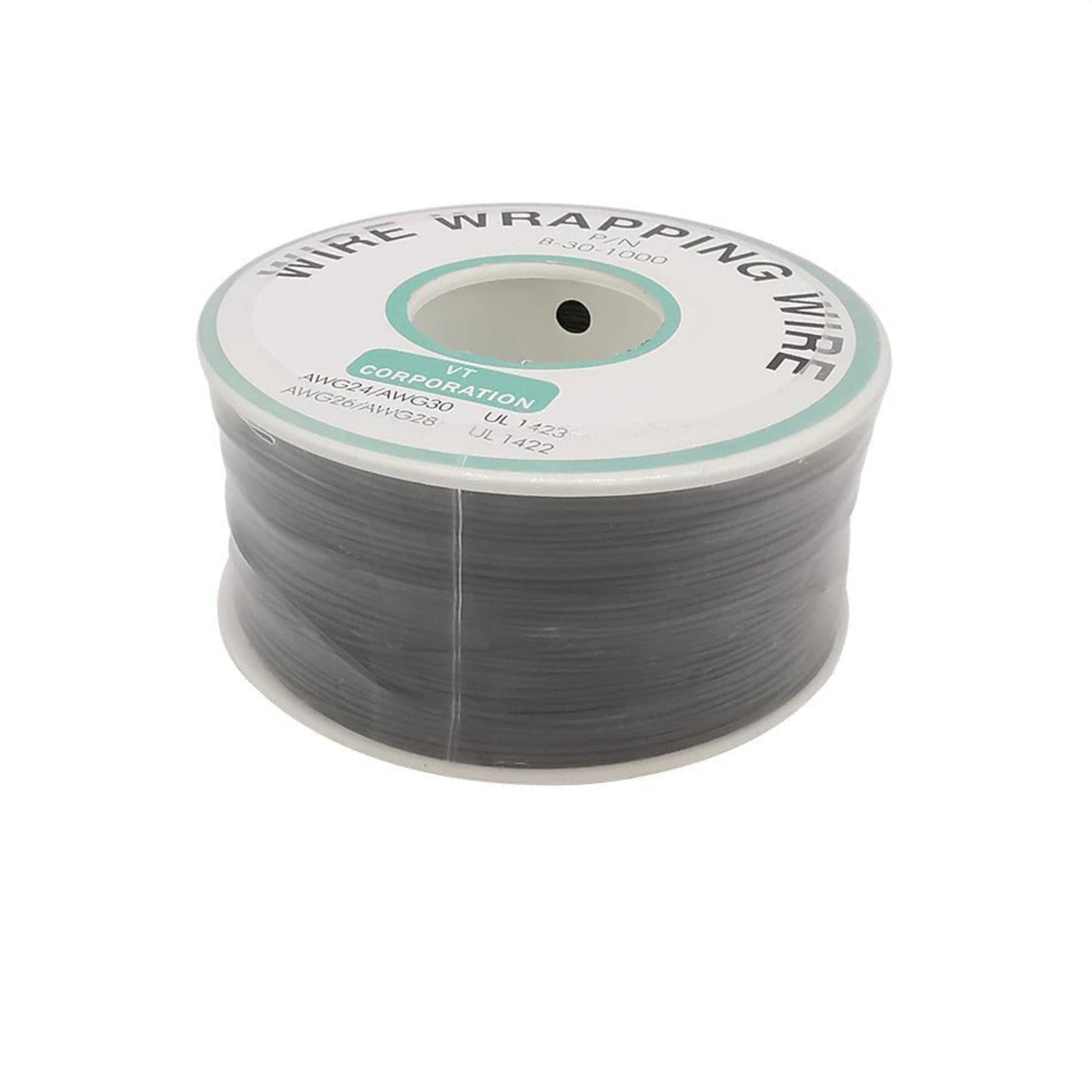 High temperature resistant 250M wire wrapping wire in black, ideal for PCB soldering and electronic projects.