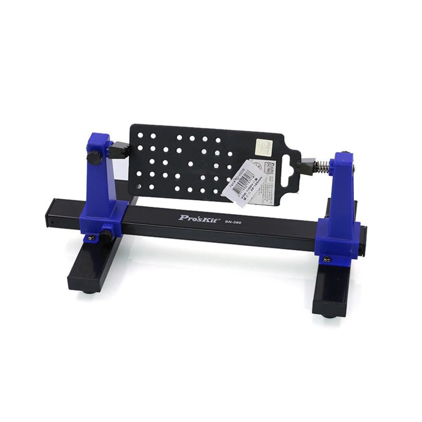 SN-390 PCB adjustable soldering clamp holder with 360-degree rotation for easy soldering and desoldering of circuit boards.