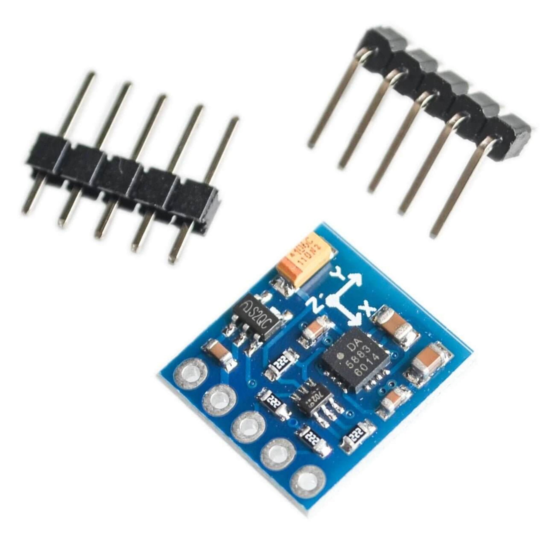 GY-271 HMC5883L triple axis compass magnetometer sensor module with header pins.