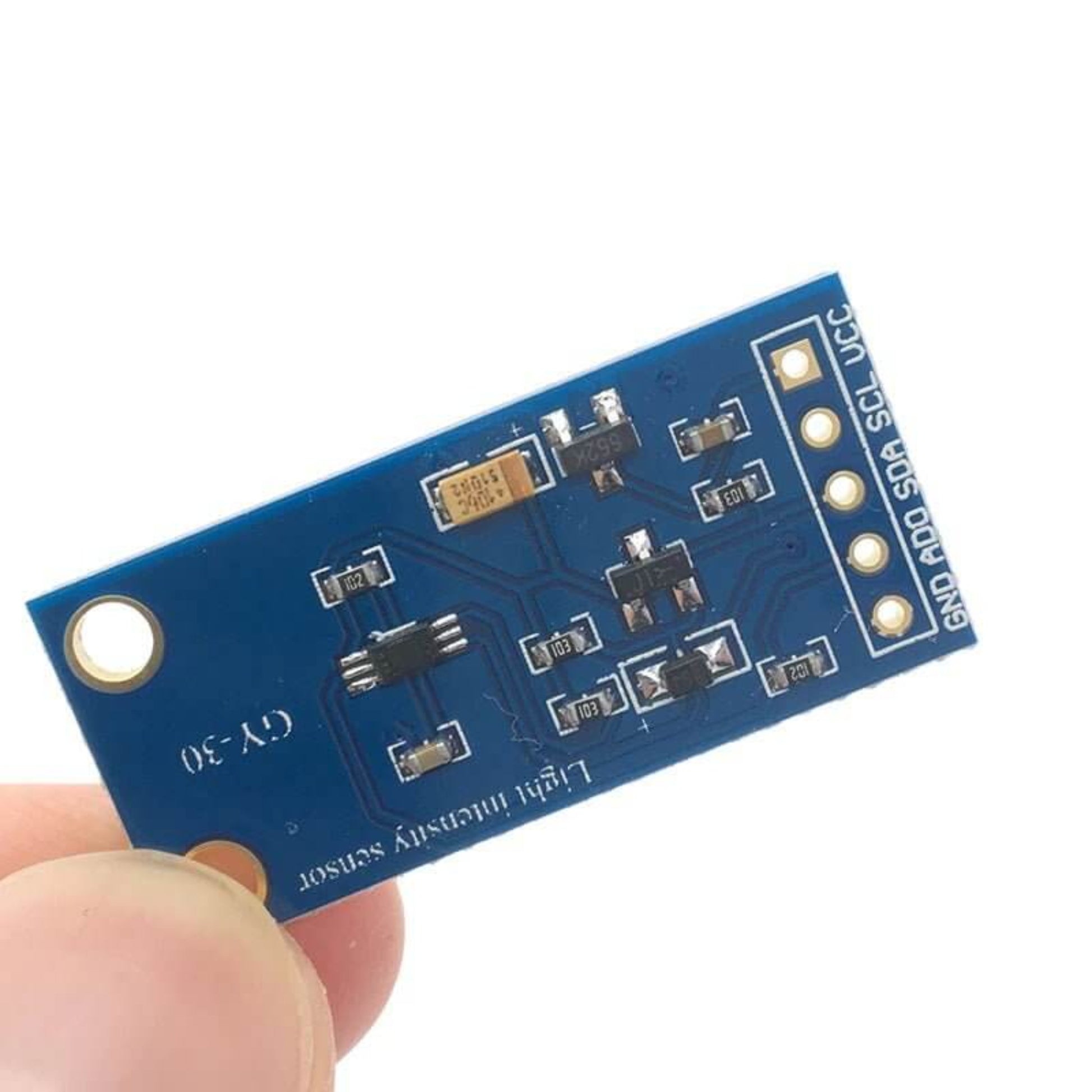 GY-30 Light Sensor Module with BH1750FVI chip for Arduino, 3V-5V light intensity detection.