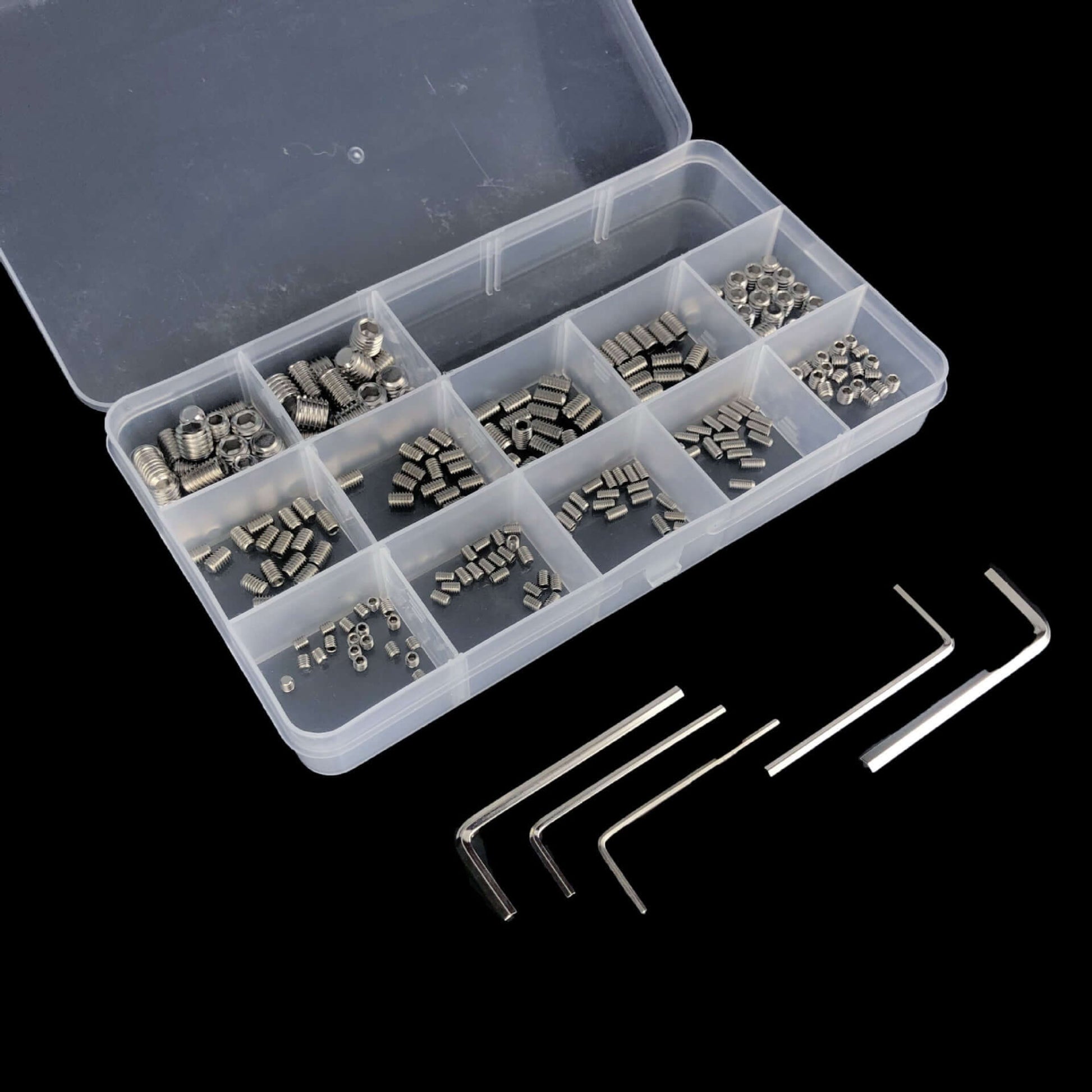 L-shaped Allen wrenches included with hex socket screws