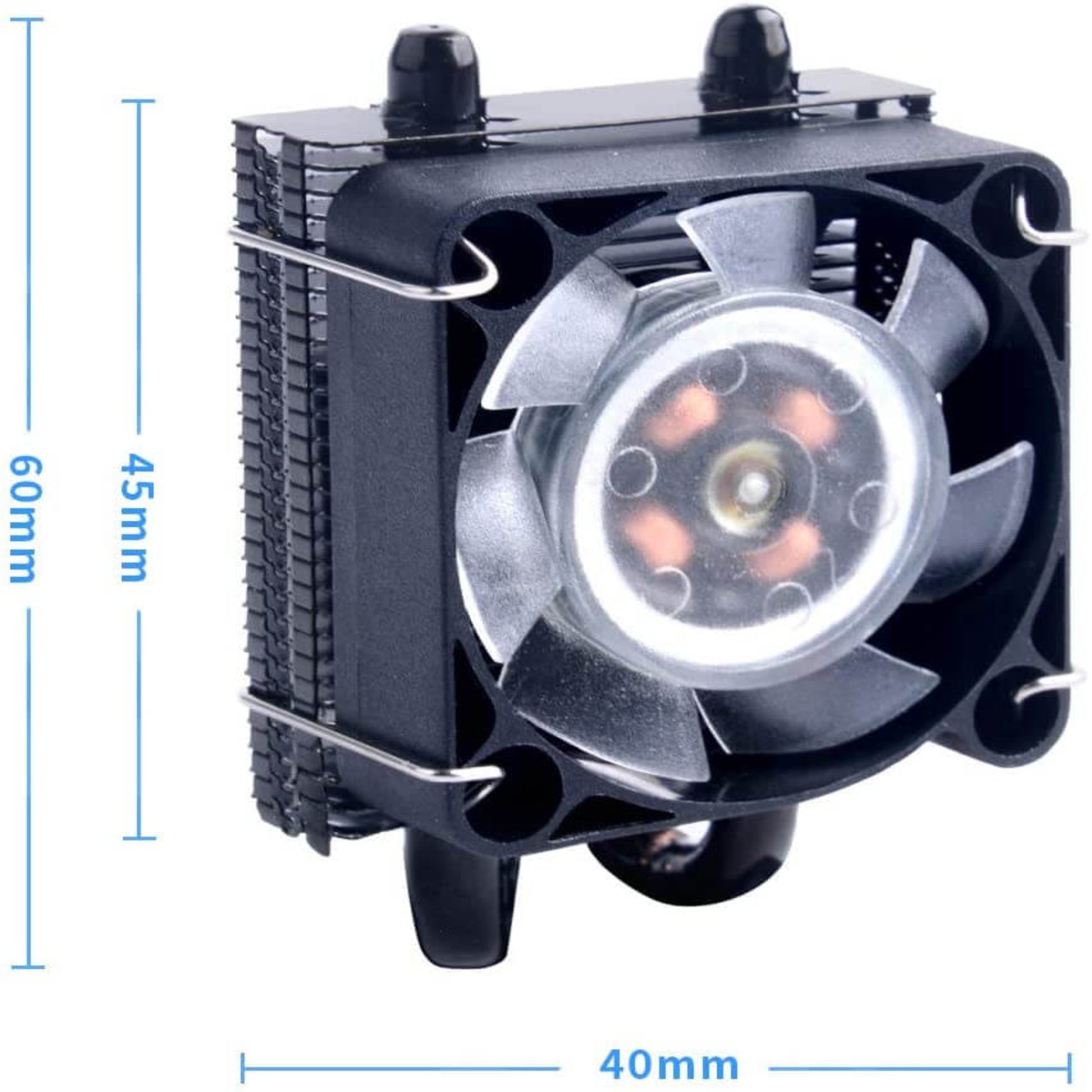 Top-down dimensions of the Raspberry Pi ICE Tower Cooler, showing 60mm height and 40mm width.