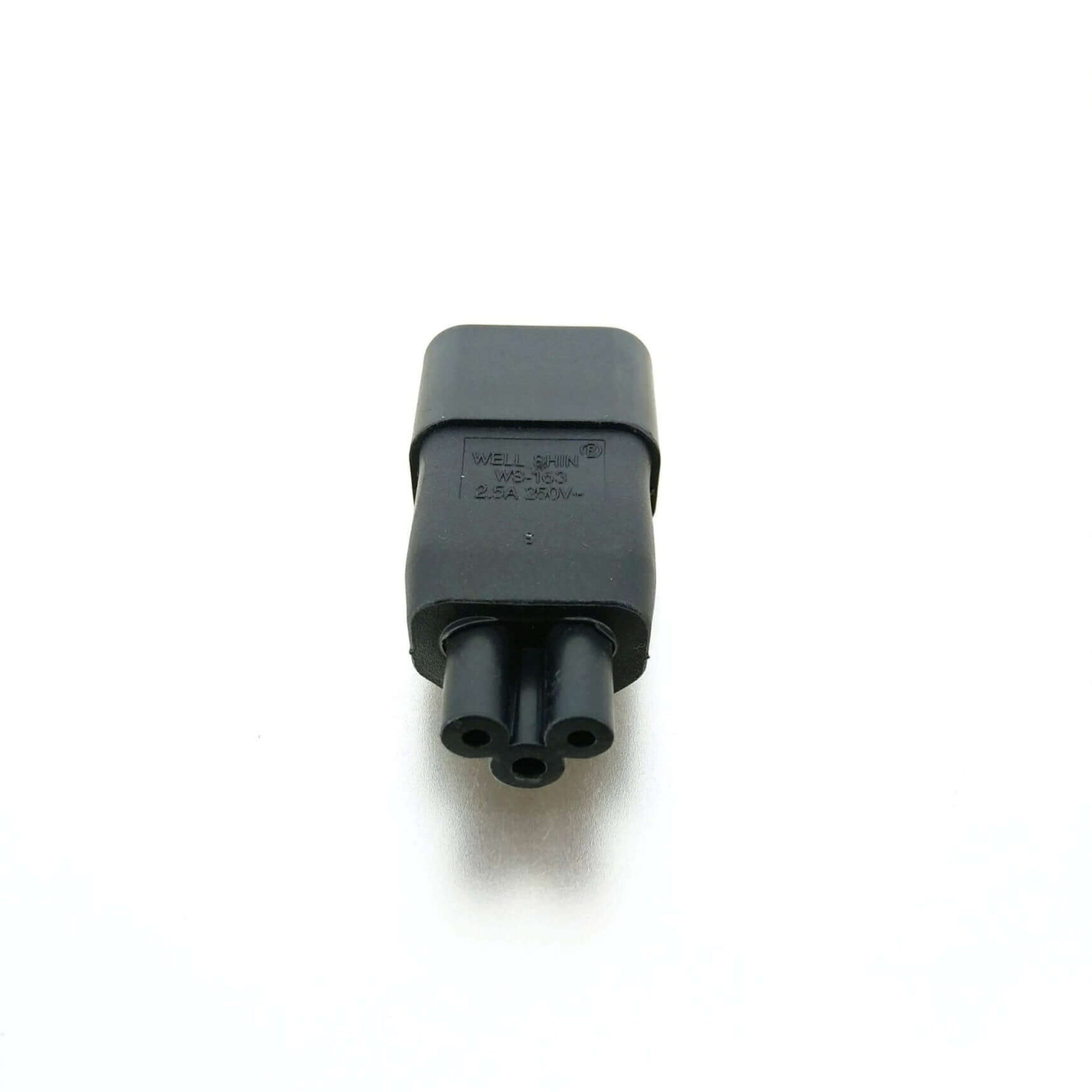 IEC 320 C14 to C5 AC Adapter connector for laptops, featuring a Mickey Mouse design for reliable power compatibility.