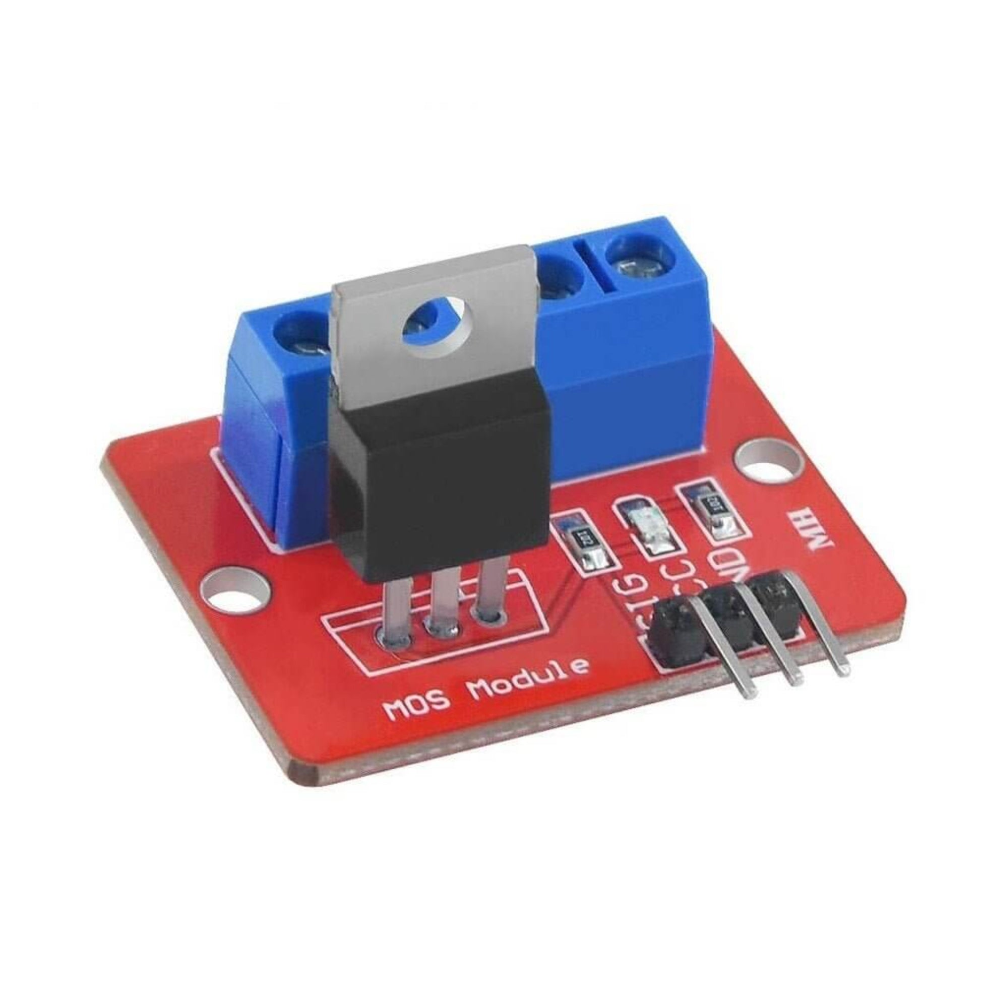 IRF520 PWM MOS Driver Module for Arduino and Raspberry Pi, 0-24V output, compact size, MOS technology for PWM dimming.