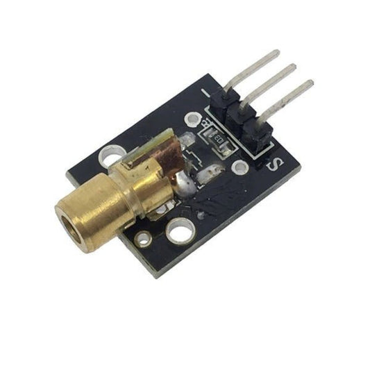 KY-008 Laser Sensor Module with 650nm Red Laser Diode, 5V, 5mW output, and easy installation for Arduino projects.