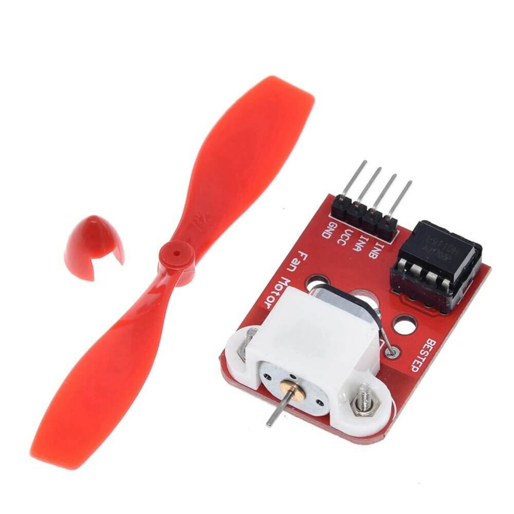 5V L9110 Fan Motor Module for Arduino with propeller, ideal for DIY robot design and development projects.