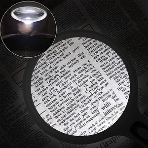 145mm Magnifying Glass with LED - Black