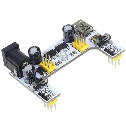 5V/3.3V Mini USB 2 Channel Breadboard Power Supply Module for Arduino - DC 7-12V Input, 700mA Output, MB-102 design