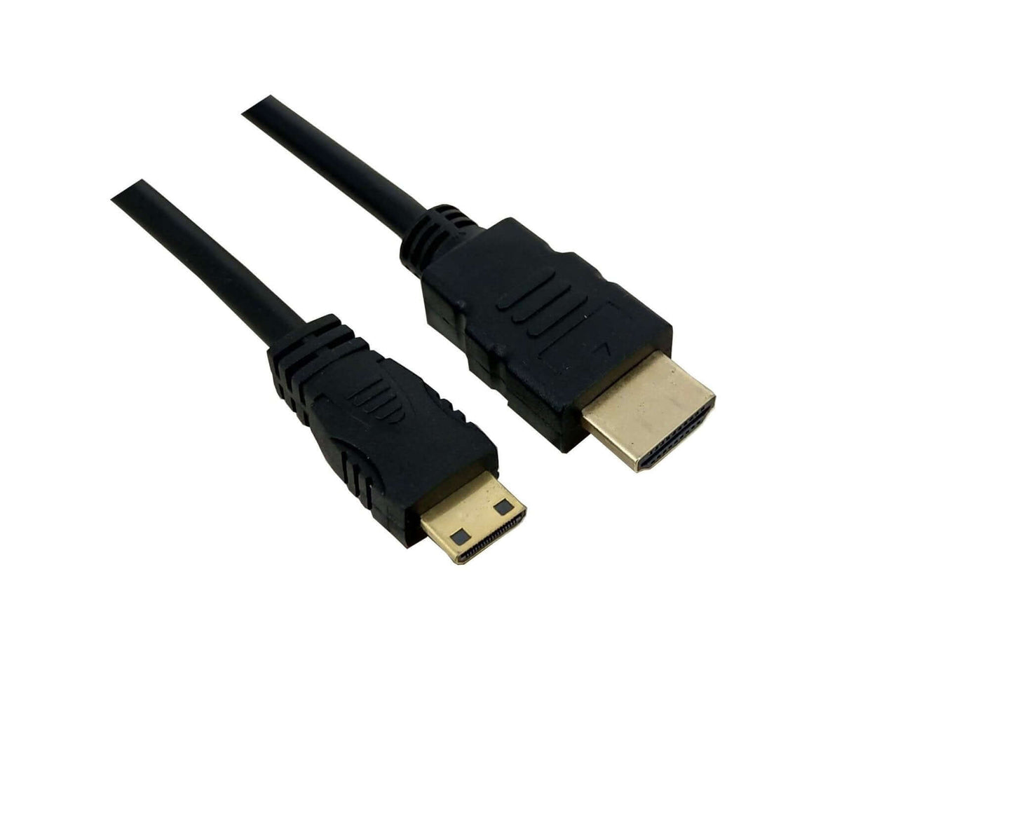 1.5m Mini HDMI to HDMI cable with gold-plated connectors for 1080p video and audio connectivity.